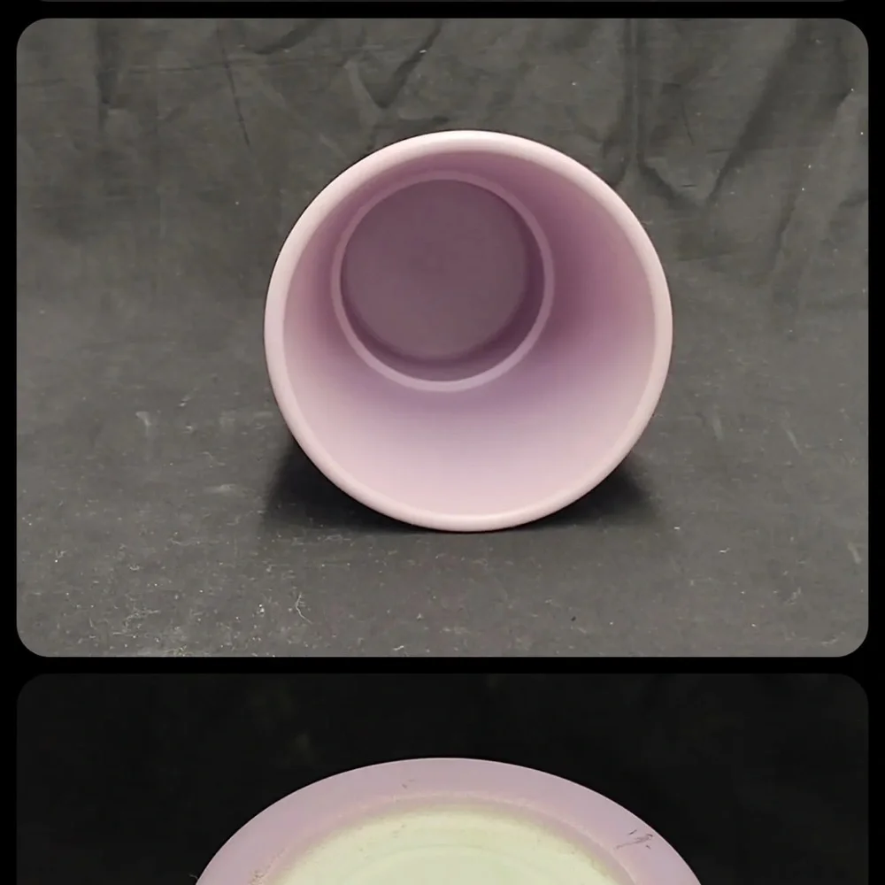 VASE PLANTER- made in Germany pink ribbed FLOWER vase 6.5” height 5” w ceramic